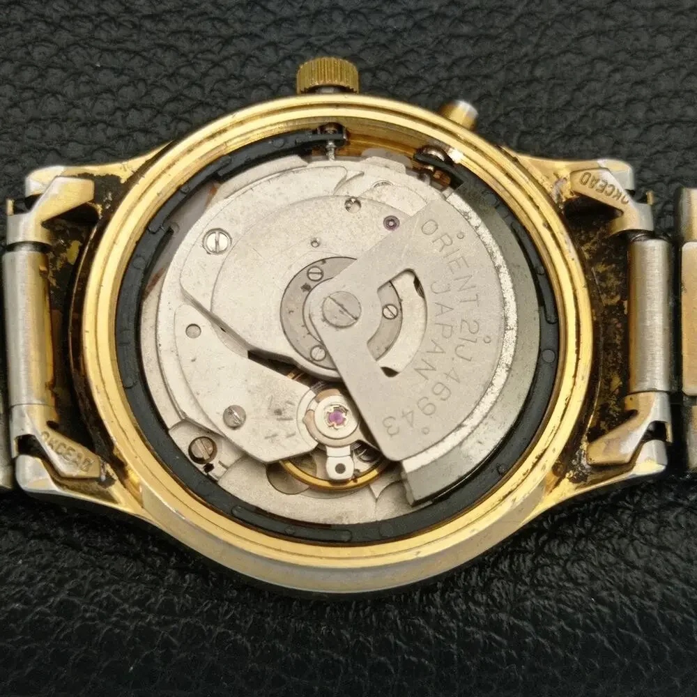 Vintage 1983 Orient Automatic Mens Gold Watch W/daydate & Gold accents